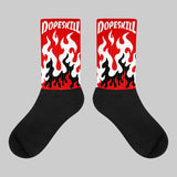 Red Cement 4S DopeSkill Sublimated Socks FIRE Graphic