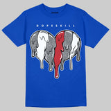 “True Blue” 3s DopeSkill T-Shirt Slime Drip Heart Graphic