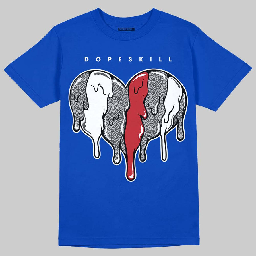 “True Blue” 3s DopeSkill T-Shirt Slime Drip Heart Graphic
