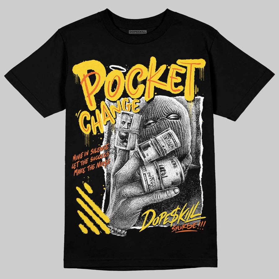 Black Tour Yellow AJ 4 Thunder DopeSkill T-Shirt Pocket Change Graphic