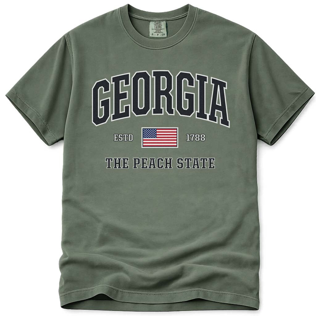 USA Flag Georgia Shirt Patriotic GA Comfort Colors Tee