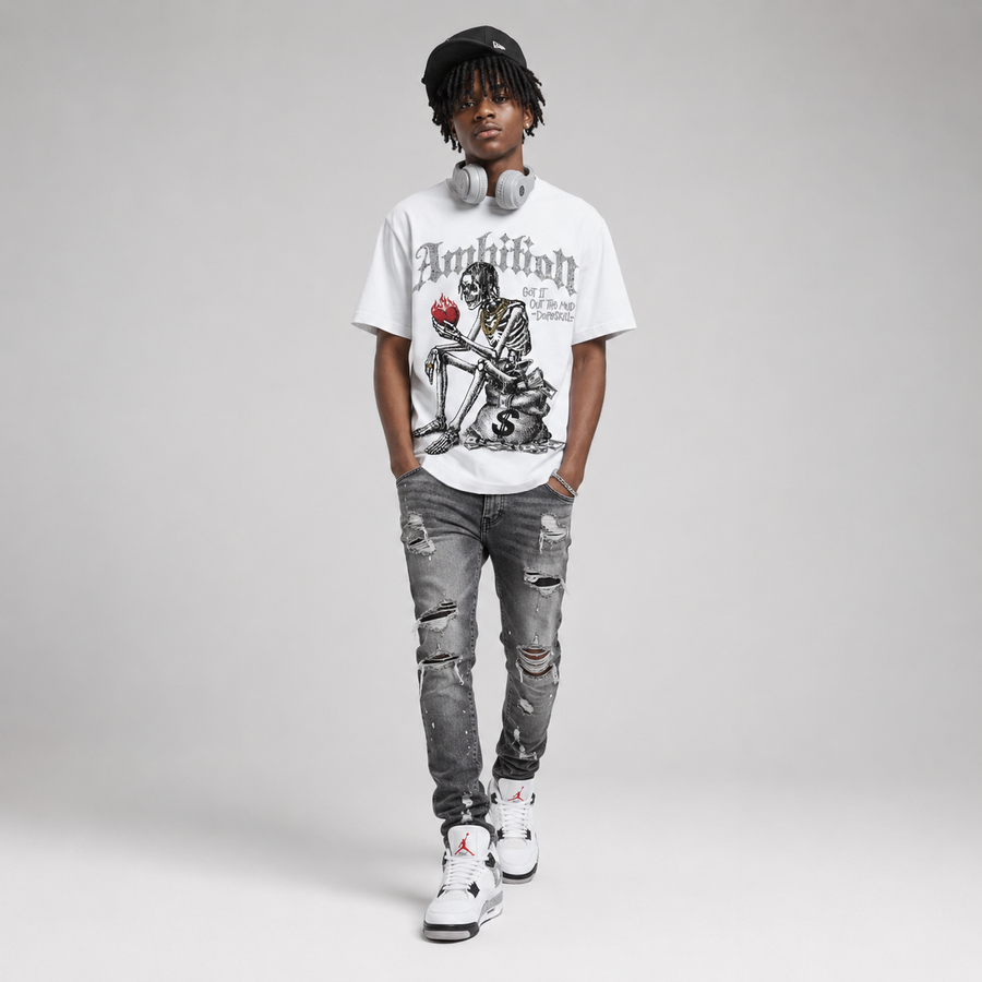 White Cement 4s DopeSkill T-Shirt Ambition Graphic