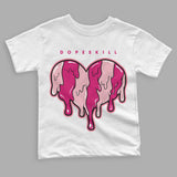 Coral Chalk 1s Mid DopeSkill Toddler Kids T-shirt Slime Drip Heart Graphic