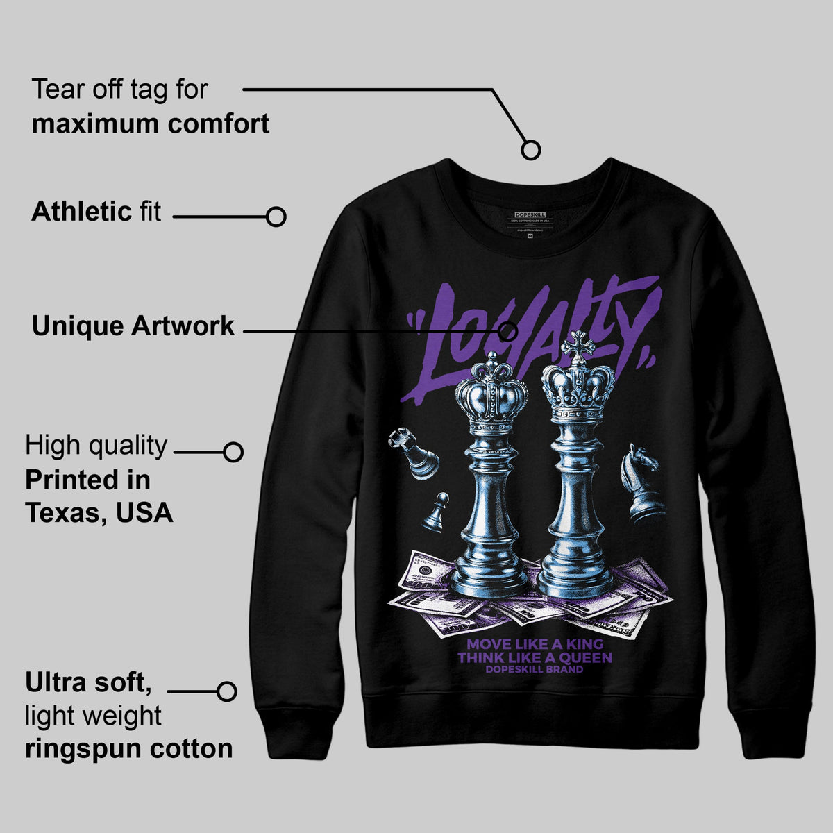 PURPLE 'Loyalty' DopeSkill Graphic Sweatshirt