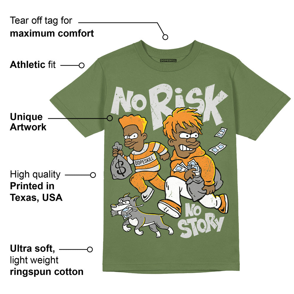 Olive 5s DopeSkill Olive T-shirt No Risk No Story Graphic