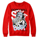 Cherry 11s DopeSkill Varsity Red Sweatshirt Stay It Busy Graphic