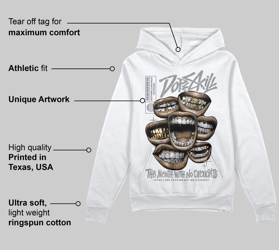 Wolf Grey 5s DopeSkill Hoodie Sweatshirt The Mouth With No Droughts Graphic