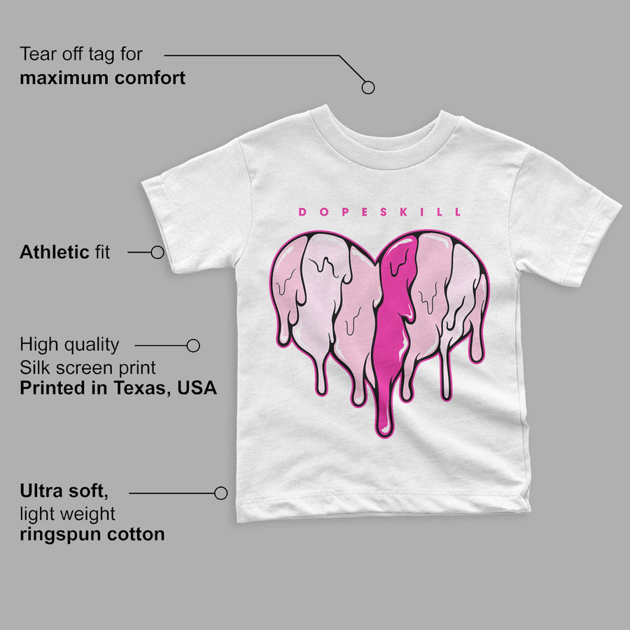 Triple Pink Dunk Low DopeSkill Toddler Kids T-shirt Slime Drip Heart Graphic