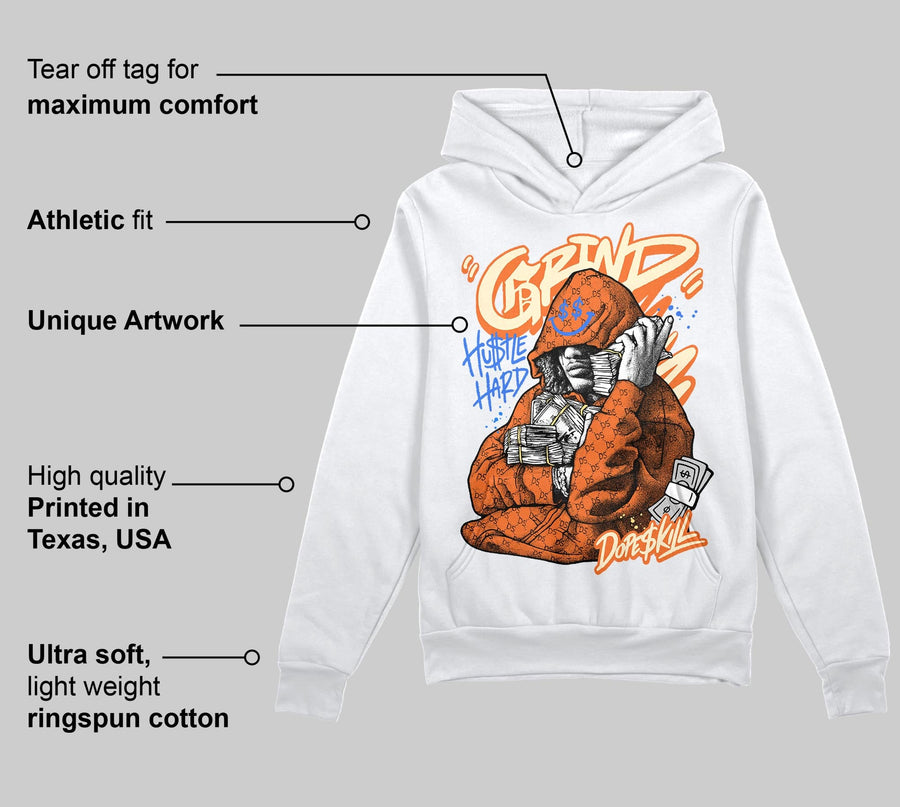 Orange 'Grind Pray' DopeSkill Graphic Hoodie