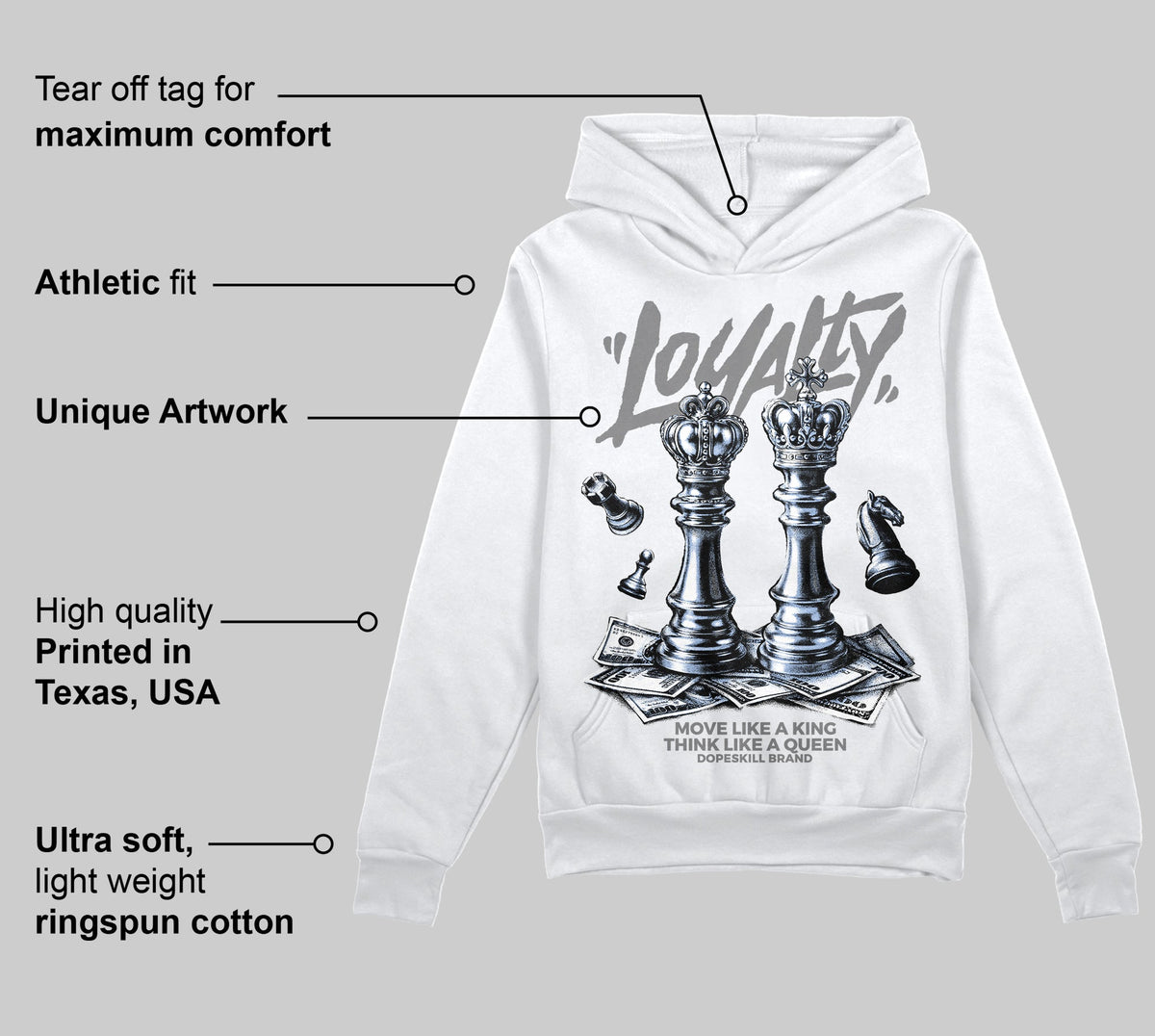 Grey 'Loyalty' DopeSkill Graphic Hoodie