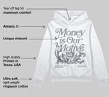Wolf Grey 5s DopeSkill Hoodie Sweatshirt Money Is Our Motive Typo Graphic