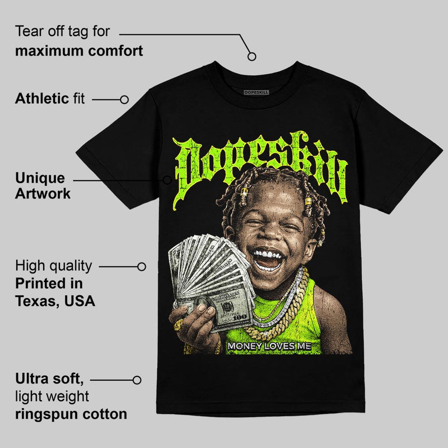 Neon Green 'Money Loves Me' DopeSkill Graphic T-Shirt