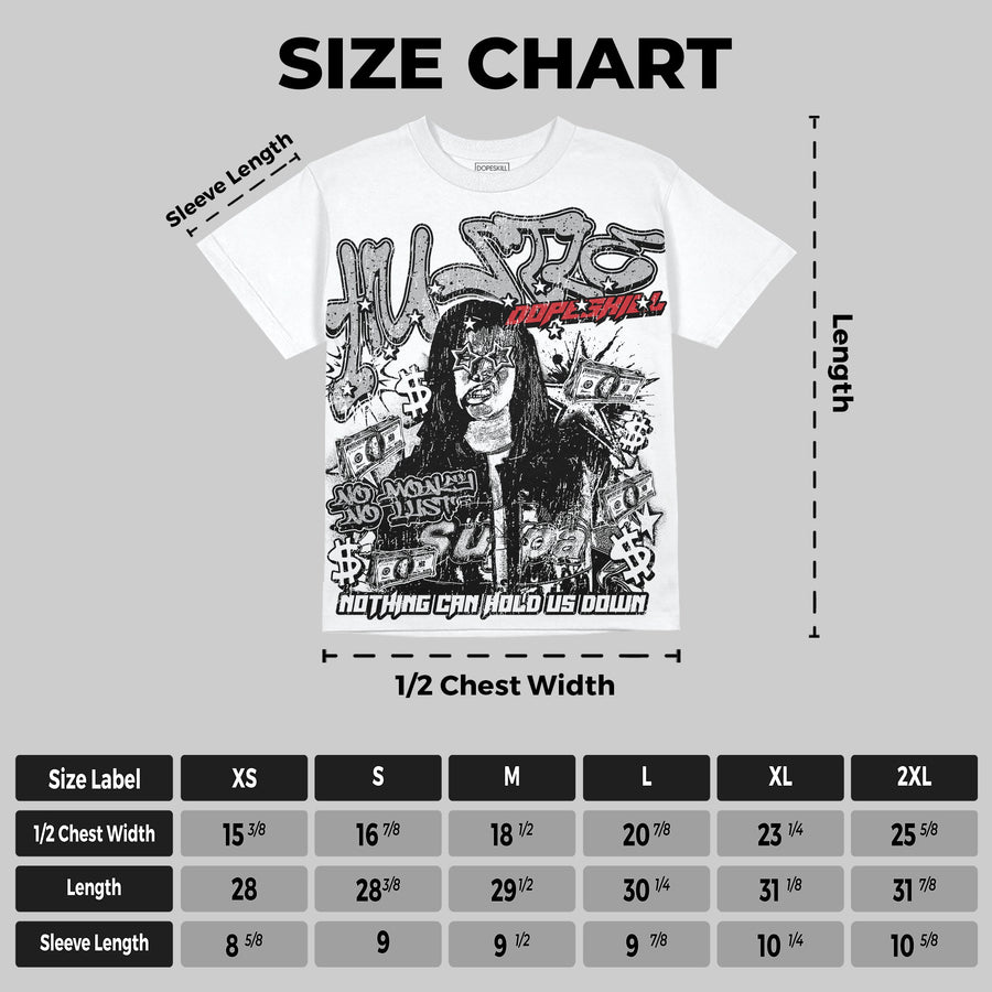 White Cement 4s Oversize Print 'No Money No Lust' DopeSkill Graphic T-shirt