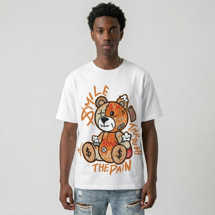 'Orange Citrus' 3s DopeSkill T-Shirt Smile Through The Pain Graphic