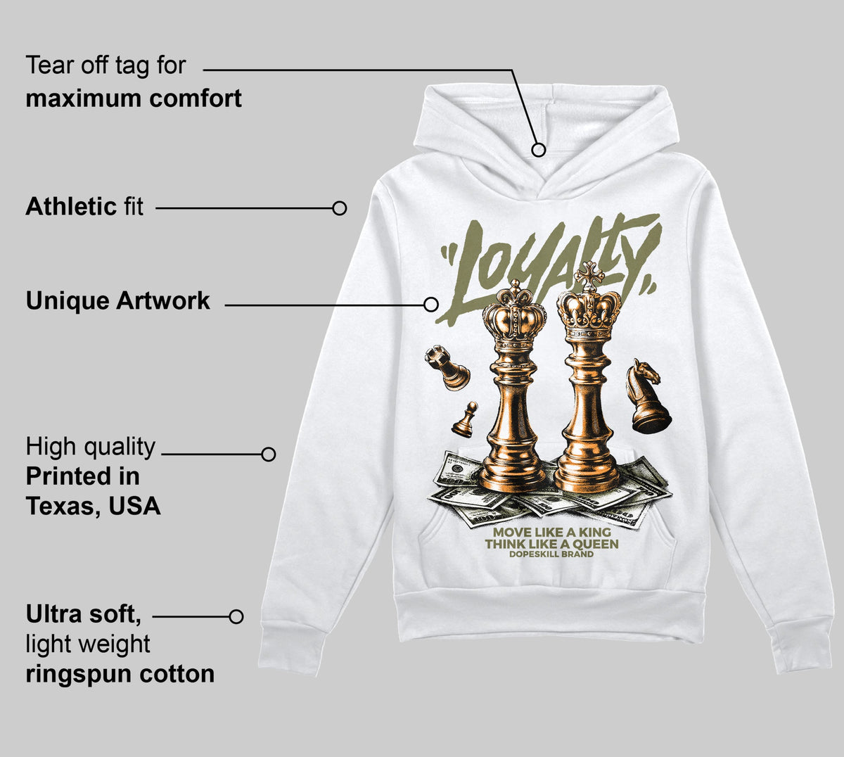 Olive 'Loyalty' DopeSkill Graphic Hoodie