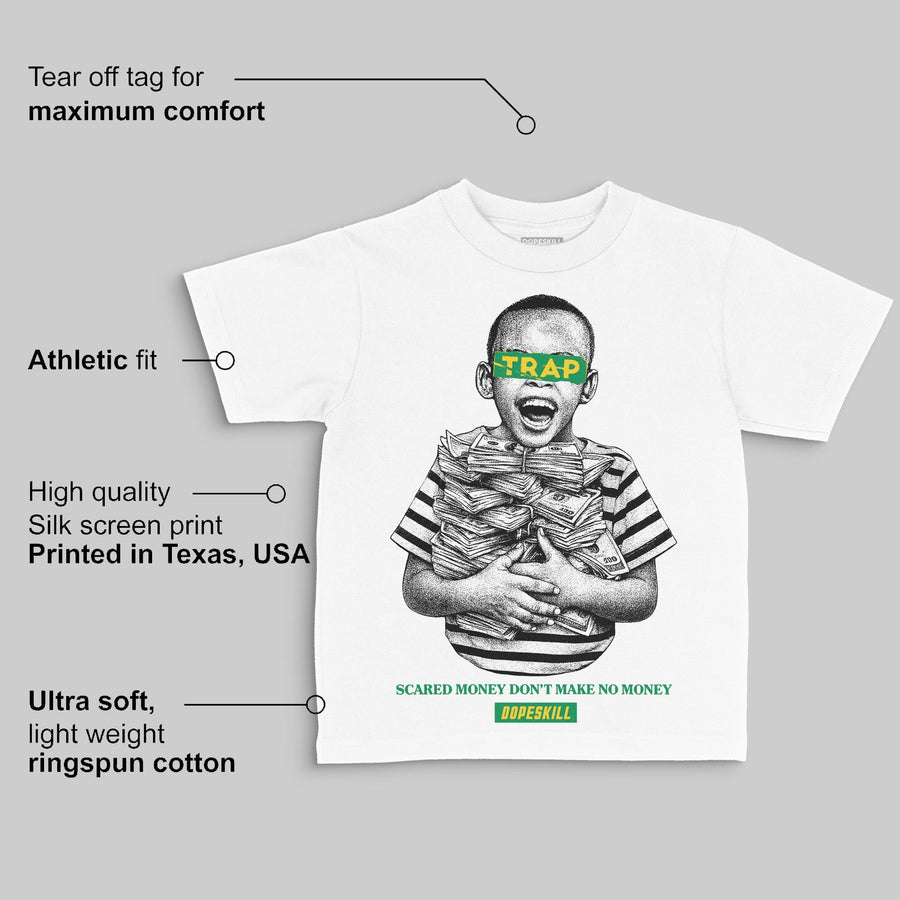 Green 'Scared Money Don't Make No Money' DopeSkill Graphic Toddler Kids T-shirt