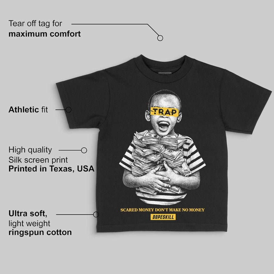 Yellow 'Scared Money Don't Make No Money' DopeSkill Graphic Toddler Kids T-shirt