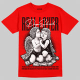 Red Thunder 4s DopeSkill Red T-shirt Real Lover Graphic