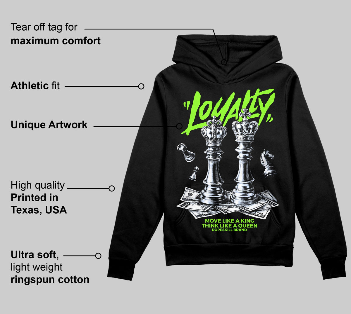 Neon Green 'Loyalty' DopeSkill Graphic Hoodie
