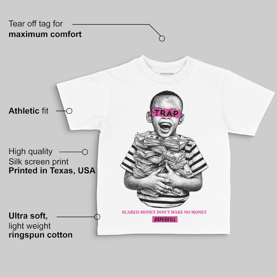 Pink 'Scared Money Don't Make No Money' DopeSkill Graphic Toddler Kids T-shirt
