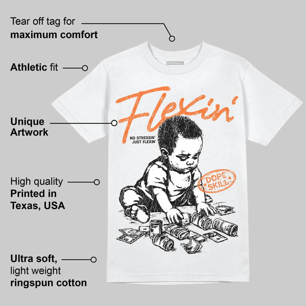 Orange Black White DopeSkill T-Shirt Flexin' Graphic