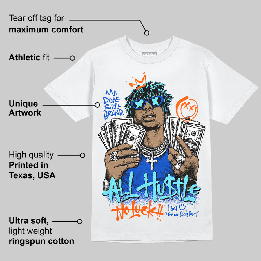 Royal Blue 'All Hustle No Luck' DopeSkill Graphic T-Shirt