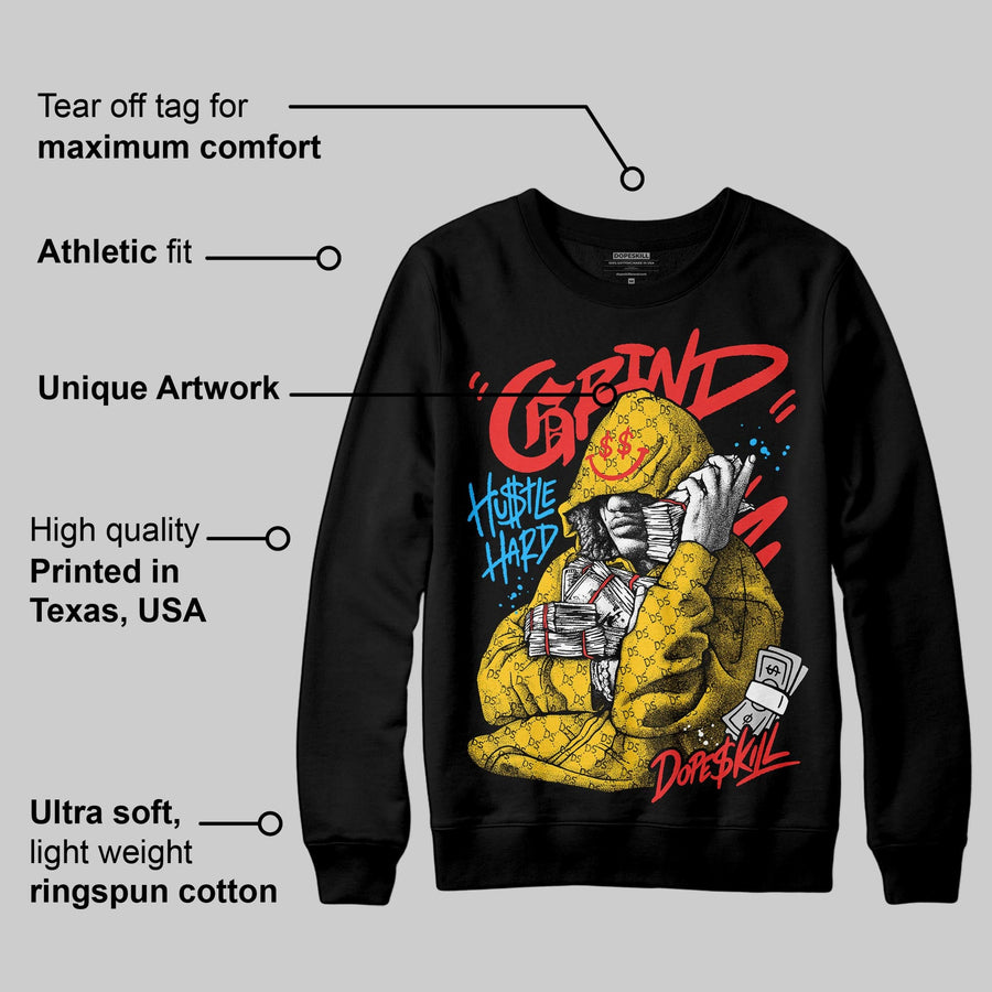 Yellow 'Grind Pray' DopeSkill Graphic Sweatshirt