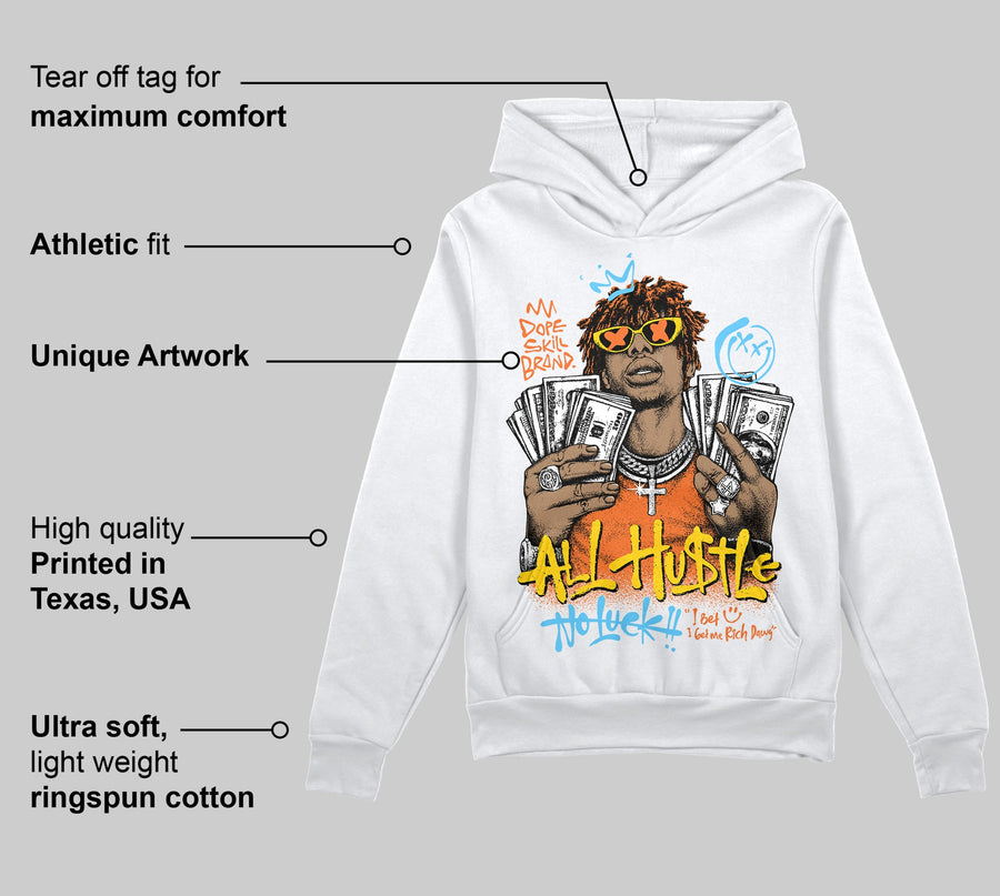 Orange 'All Hustle No Luck' DopeSkill Graphic Hoodie