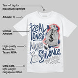 Summit White Navy 4s DopeSkill T-Shirt Real Ones Move In Silence Graphic