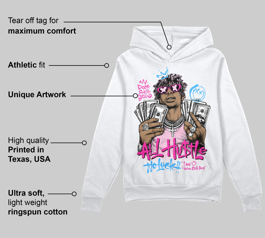 Pink 'All Hustle No Luck' DopeSkill Graphic Hoodie