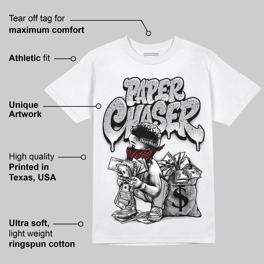 White Cement 4s DopeSkill T-Shirt Paper Chaser Boy Graphic