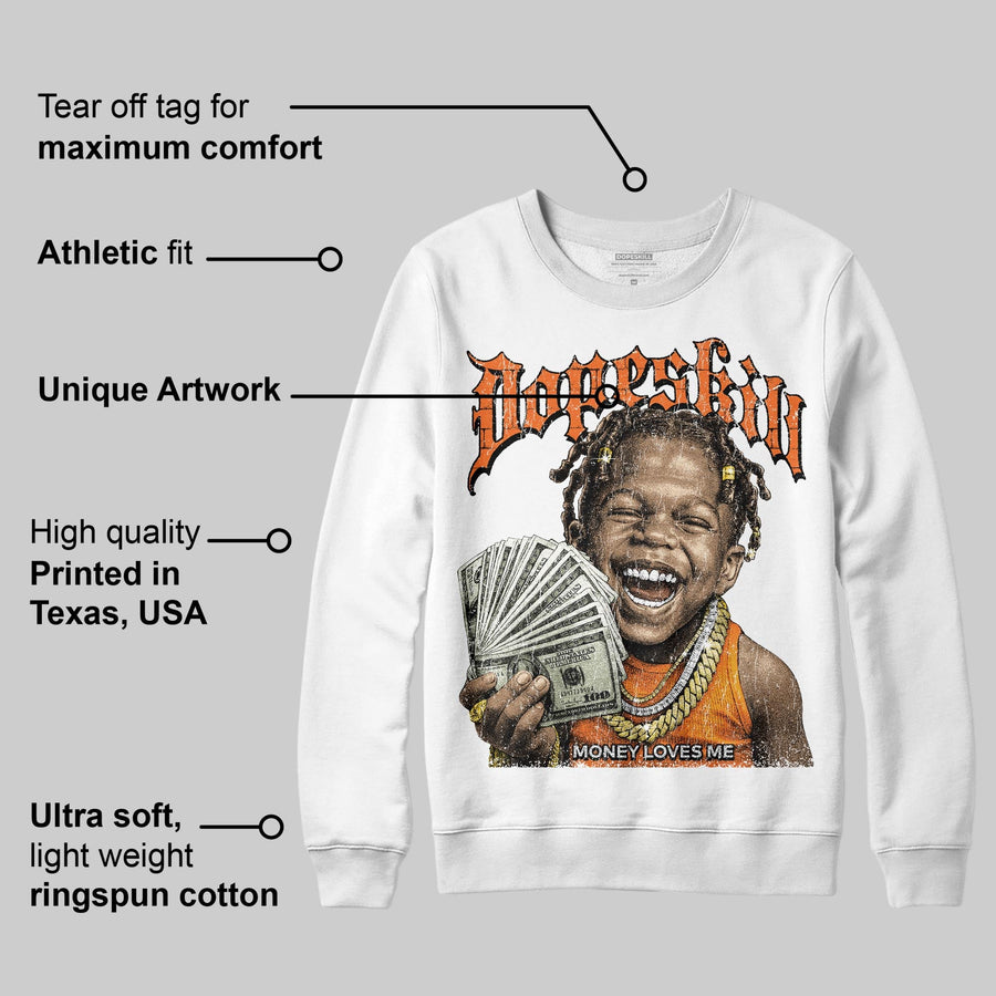 Orange 'Money Loves Me' DopeSkill Graphic Sweatshirt