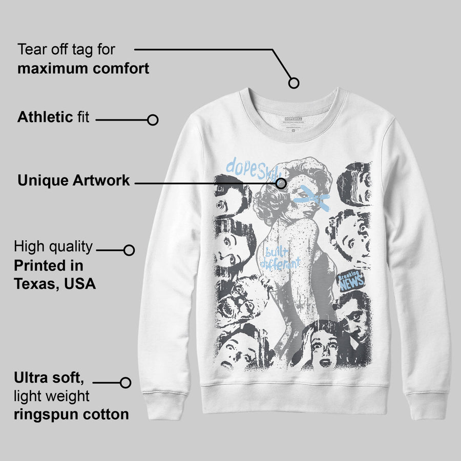 Wolf Grey 5s DopeSkill Sweatshirt Built Different Graphic