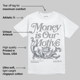 Wolf Grey 5s DopeSkill T-Shirt Money Is Our Motive Typo Graphic