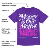 PURPLE Collection DopeSkill Purple T-shirt Money Is Our Motive Typo Graphic
