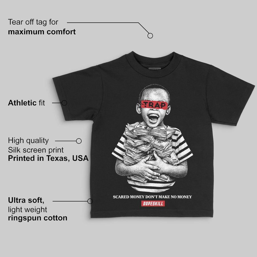 Black/White 'Scared Money Don't Make No Money' DopeSkill Graphic Toddler Kids T-shirt