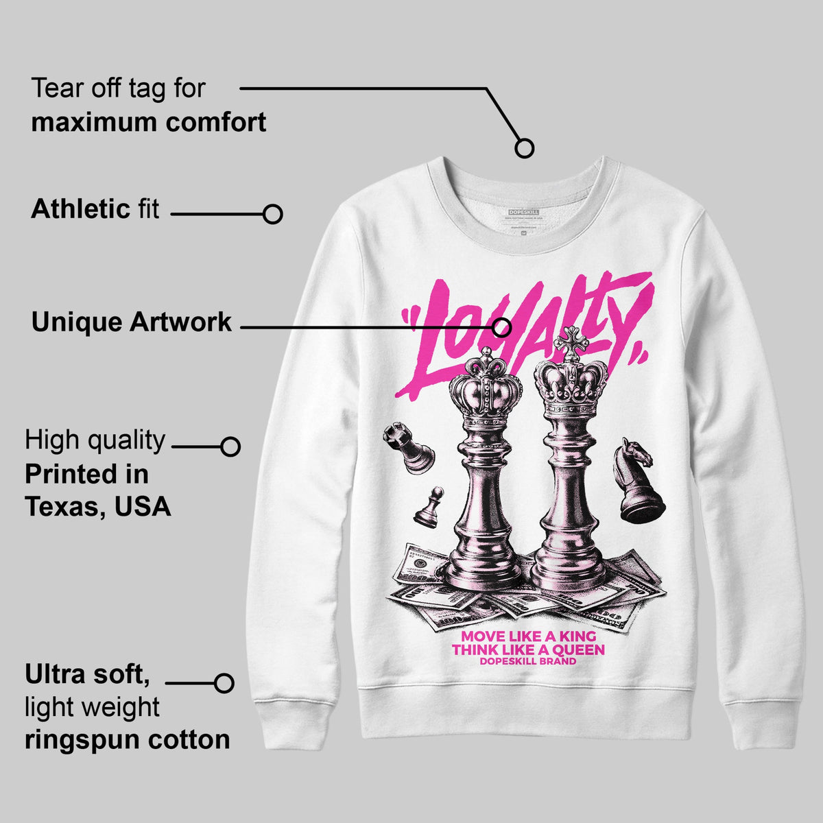 Pink 'Loyalty' DopeSkill Graphic Sweatshirt