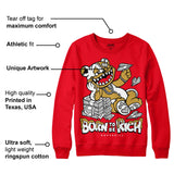 Red Thunder 4s DopeSkill Red Sweatshirt Born To Be Rich Graphic