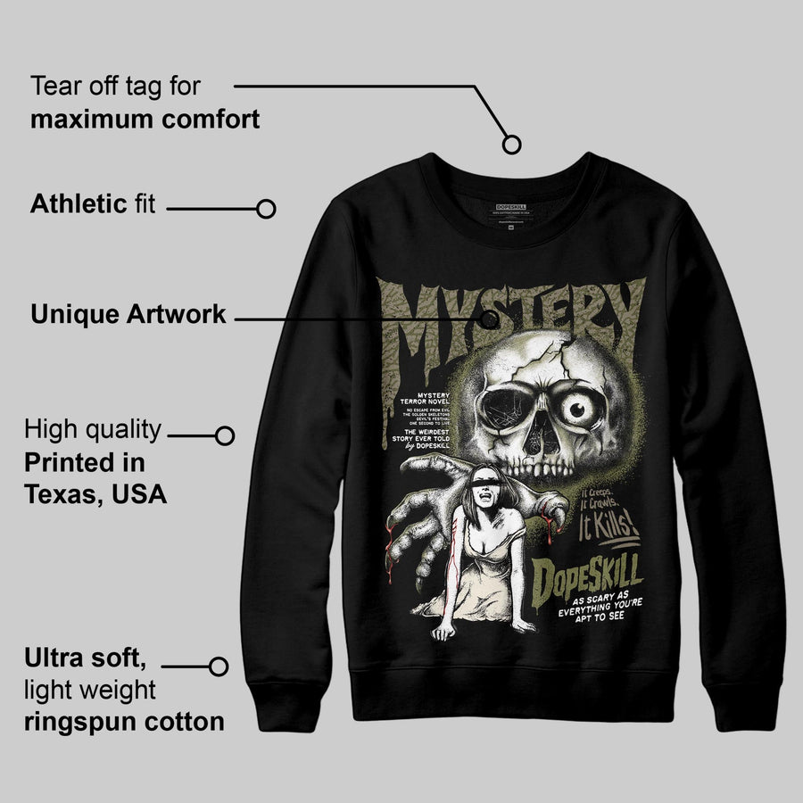 Medium Olive 3s DopeSkill Sweatshirt Mystery Ghostly Grasp Graphic