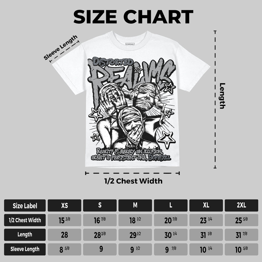 Wolf Grey 5s Oversize Print 'Distorted Realms' DopeSkill Graphic T-shirt