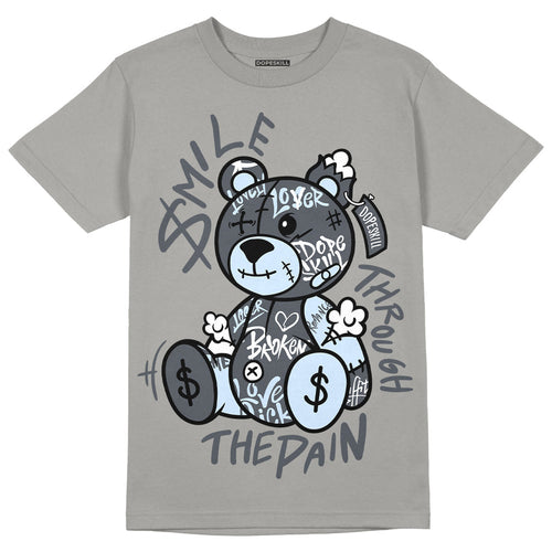 AJ 11 Cool Grey DopeSkill Grey T-shirt Smile Through The Pain Graphic