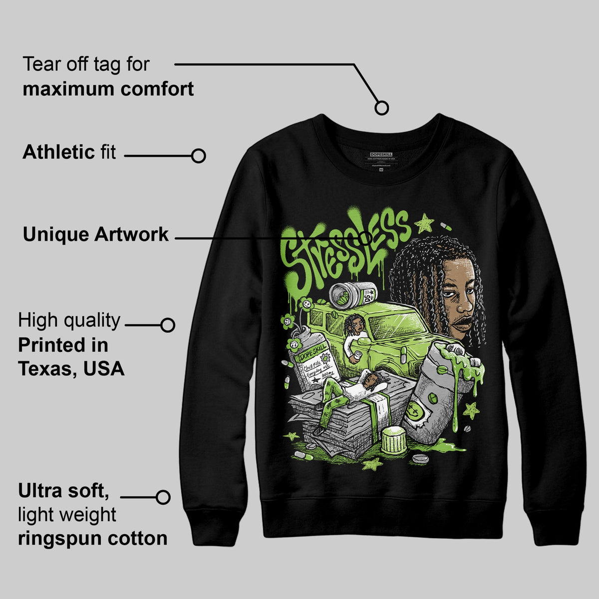 Max 95 OG 'Neon' DopeSkill Sweatshirt Stressless Graphic
