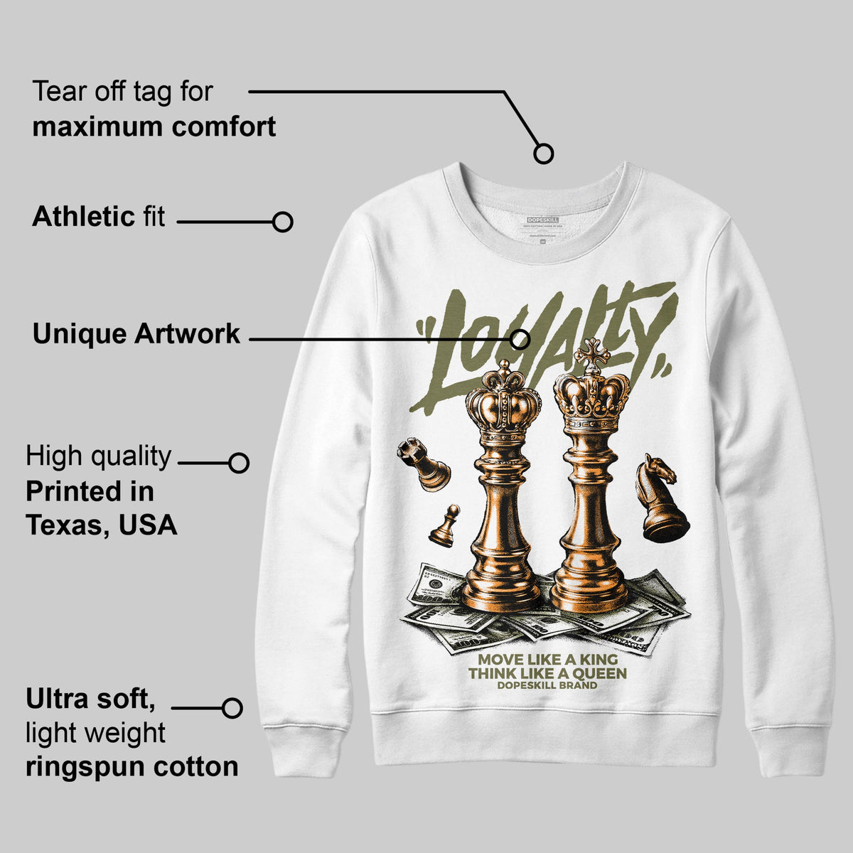 Olive 'Loyalty' DopeSkill Graphic Sweatshirt