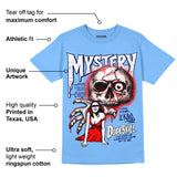 Powder Blue 9s DopeSkill Sky Blue T-shirt Mystery Ghostly Grasp Graphic