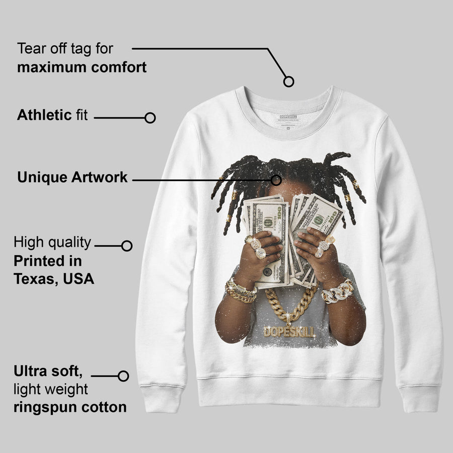 Wolf Grey 5s DopeSkill Sweatshirt Rich Youth Graphic