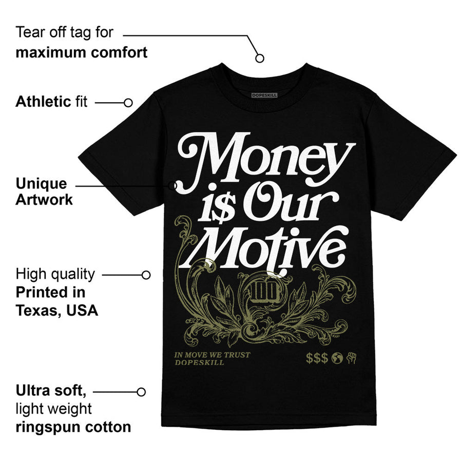 Craft Olive 4s DopeSkill T-Shirt Money Is Our Motive Typo Graphic