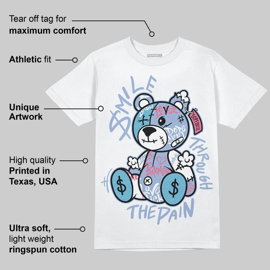 Cobalt Bliss 3s DopeSkill T-Shirt Smile Through The Pain Graphic