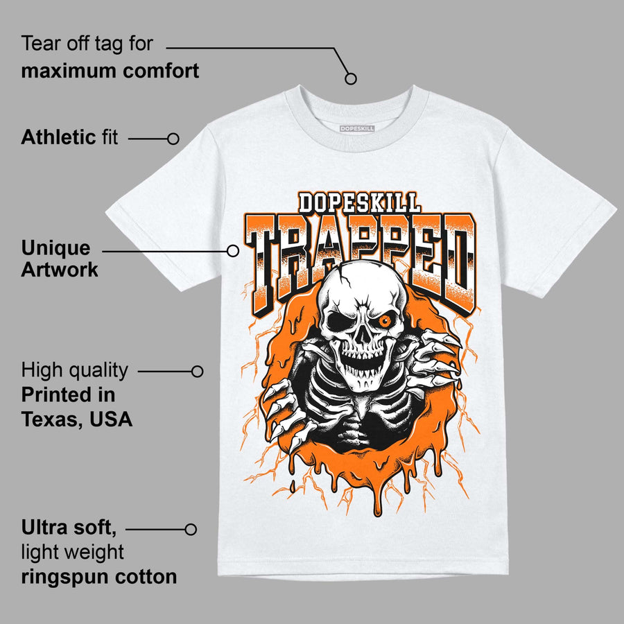 Orange Black White DopeSkill T-Shirt Trapped Halloween Graphic