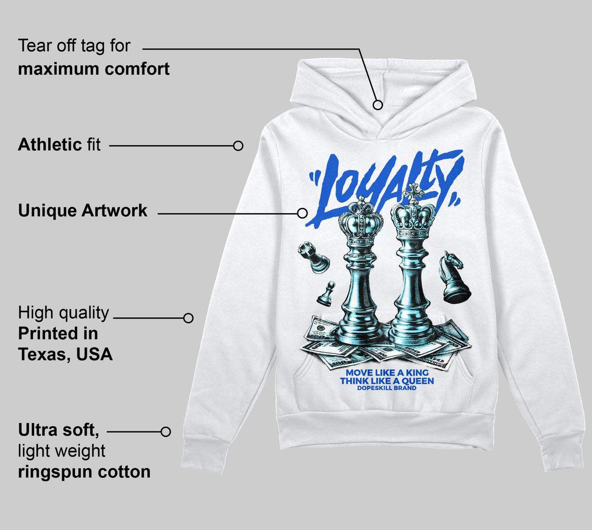Royal Blue 'Loyalty' DopeSkill Graphic Hoodie