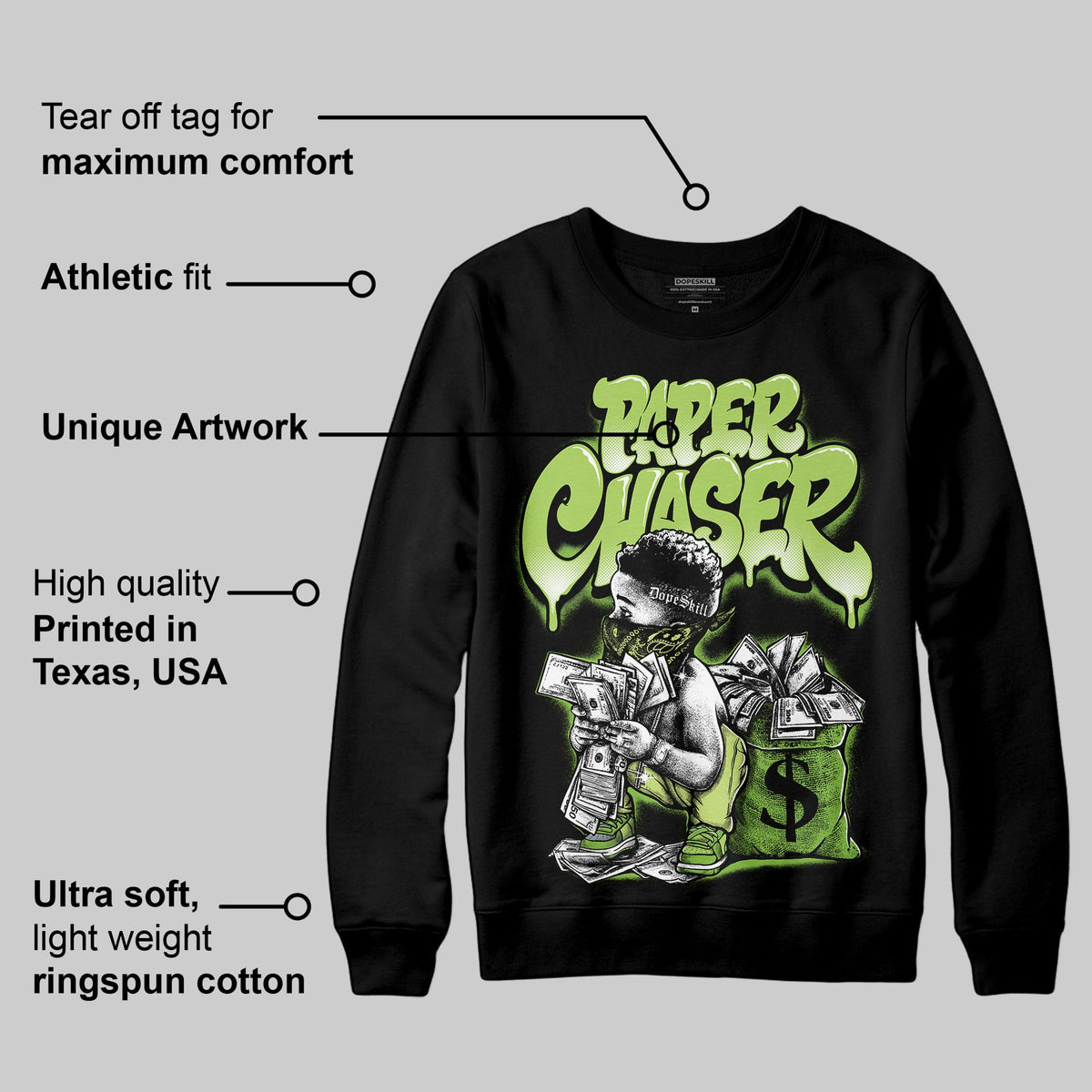 Max 95 OG 'Neon' DopeSkill Sweatshirt Paper Chaser Boy Graphic